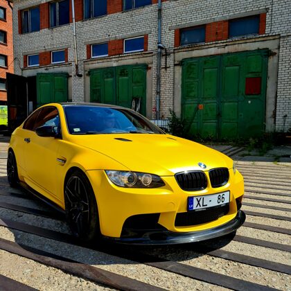 Car wrap, BMW E92 M3, Hexis Matt Florida yellow